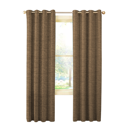 Cortina Blackout Cafe 100% Lino 2 Paños 220x140 cm