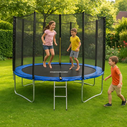 Cama Elástica Saltarina 4.27 Metros con Red y Escalera | Mamakids Trampolín Exterior