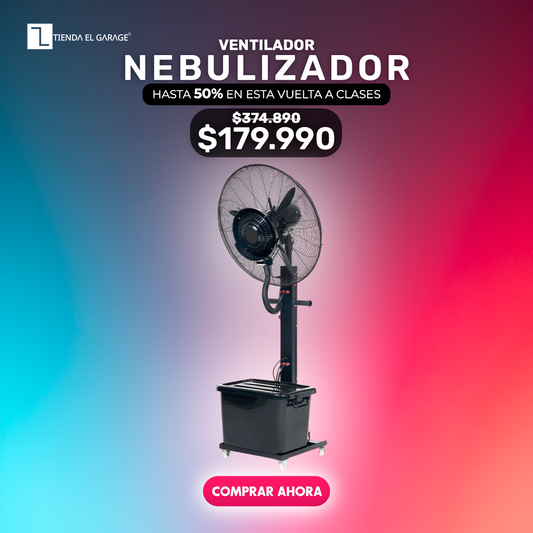 Ventilador Nebulizador Agua Industrial 26” Alta Potencia Exterior