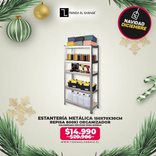 Estantería Metálica 5 Niveles 70x30x150 cm – 175 Kg por Nivel | Multiuso para Bodega, Cocina, Garage o Oficina