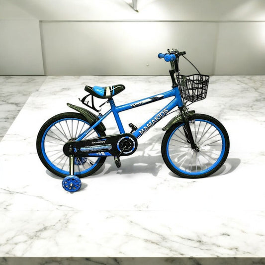 Bicicleta Niño Aro 16 Azul con Rueditas de Apoyo y Canasto