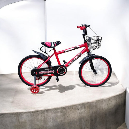 Bicicleta Niño Aro 16 Rojo con Rueditas de Apoyo y Canasto