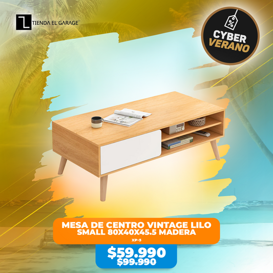 MESA DE CENTRO VINTAGE LILO 80x40x45.5 MADERA XP-5