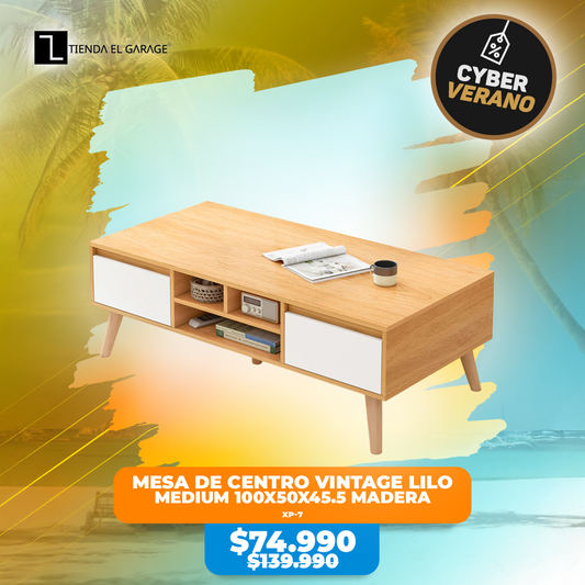 MESA DE CENTRO VINTAGE LILO MEDIUM 100x50x45.5 MADERA XP-7