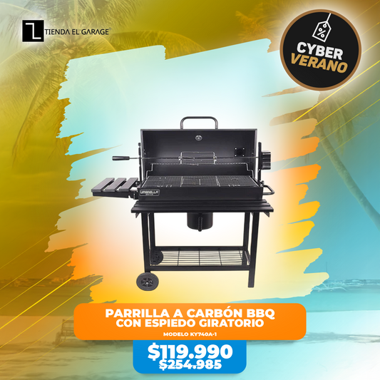 🔥 Parrilla a Carbón BBQ con Espiedo Giratorio – MODELO KY740A-1