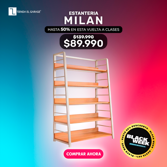 REPISA ESTANTERIA MADERA MODELO MILAN 5 NIVELES 180*140*35 SIN PUERTAS XP-1