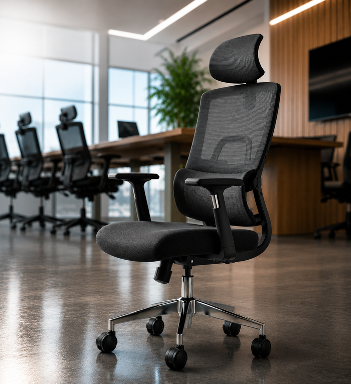 Silla Oficina Ergonómica Soporte Lumbar Apoyacabeza Giratoria NR-INFINITY
