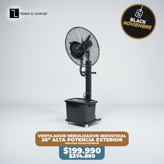 Ventilador Nebulizador Agua Industrial 26” Alta Potencia Exterior