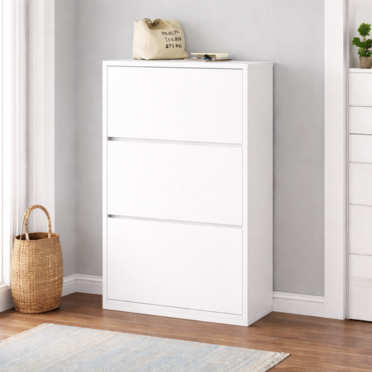 Zapatero Organizador 3 Puertas 6 Niveles blanco con Cajones ZT9