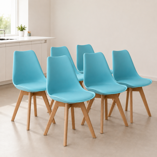 Pack 6 Sillas Eames Acolchadas Calipso Comedor Living Oficina
