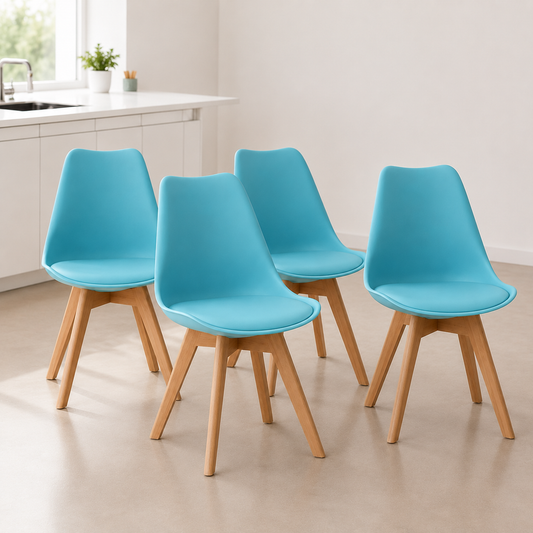 Pack 4 Sillas Eames Acolchadas Calipso Comedor Living Oficina