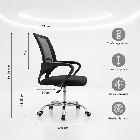 SILLA EJECUTIVA ESCRITORIO ERGONOMICA BASIC NEGRA