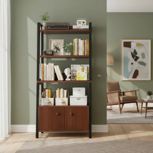 Estantería Madera 4 Niveles Librero Living Comedor Cedro