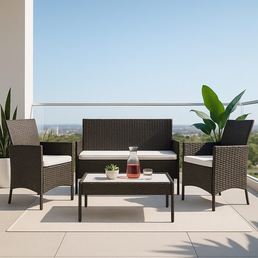 Juego terraza rattan 4 pcs