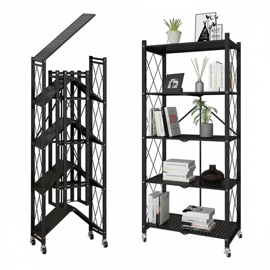 Repisa Estante 163x72x34 5 Niveles Metalica Plegable Ruedas