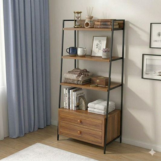 Estantería Madera 4 Niveles Librero Living Comedor Cedro