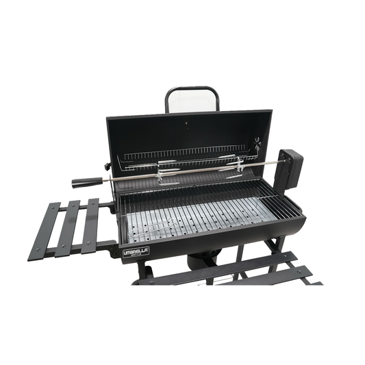 Parrilla a carbón KY740A-1 con tapa ventilada y termómetro