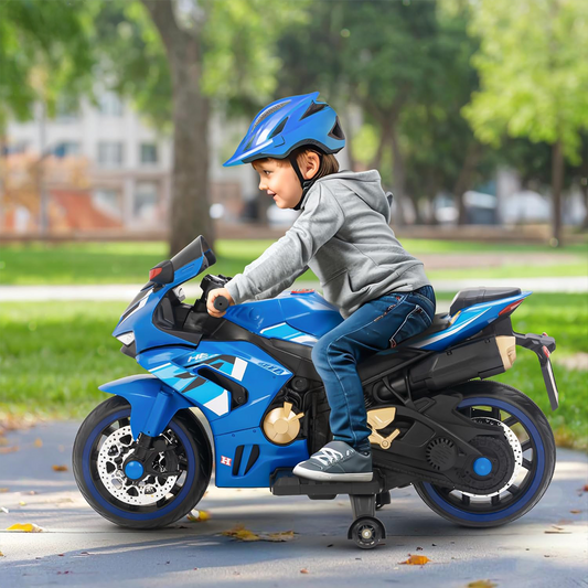 Moto Eléctrica para Niños AZUL TB-518 – 12V Motor 550 + Luces, Música y Pedal