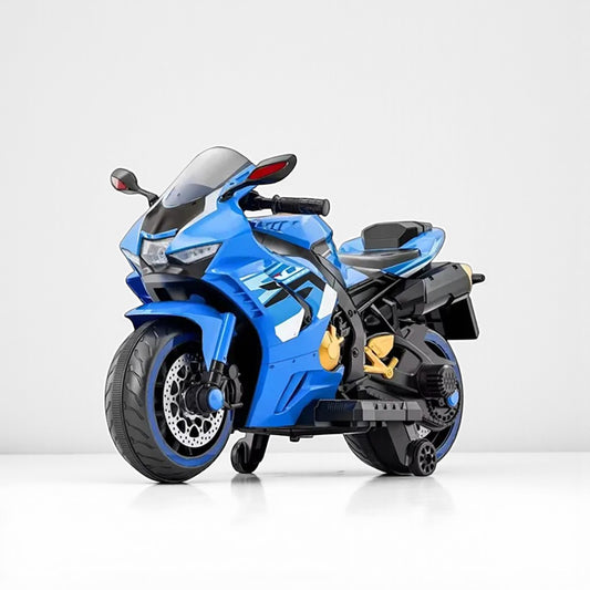 Moto Eléctrica para Niños AZUL TB-518 – 12V Motor 550 + Luces, Música y Pedal
