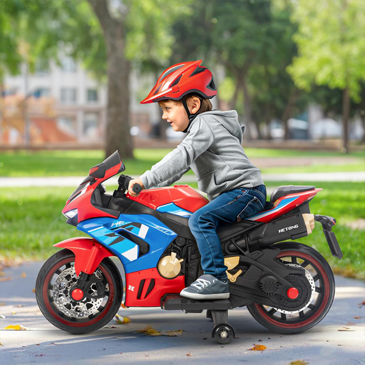 Moto Eléctrica para Niños ROJA TB-518 – 12V Motor 550 + Luces, Música y Pedal