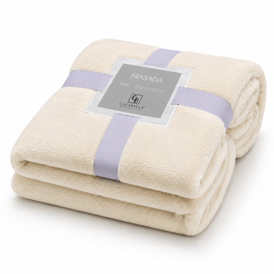 Manta polar crema suave para cama King