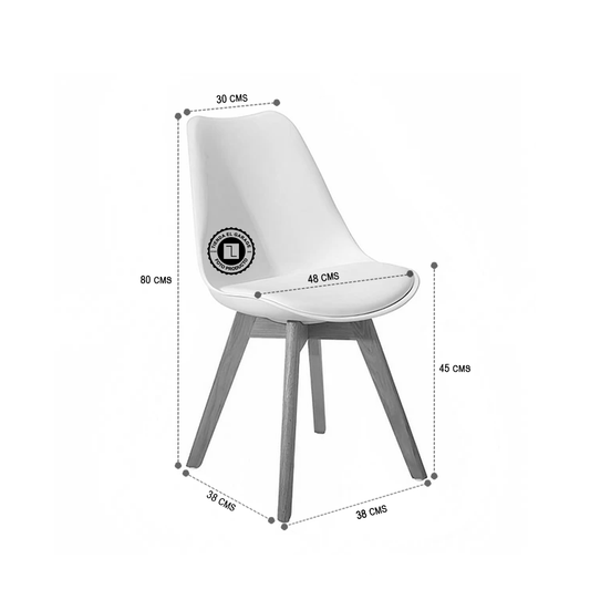Pack 4 Sillas Eames Acolchadas Color Calipso para Comedor y Oficina