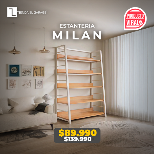 REPISA ESTANTERIA MADERA MODELO MILAN 5 NIVELES 180*140*35 SIN PUERTAS XP-1