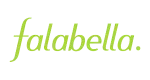 Logo con la palabra falabella en tipografía verde sobre fondo transparente