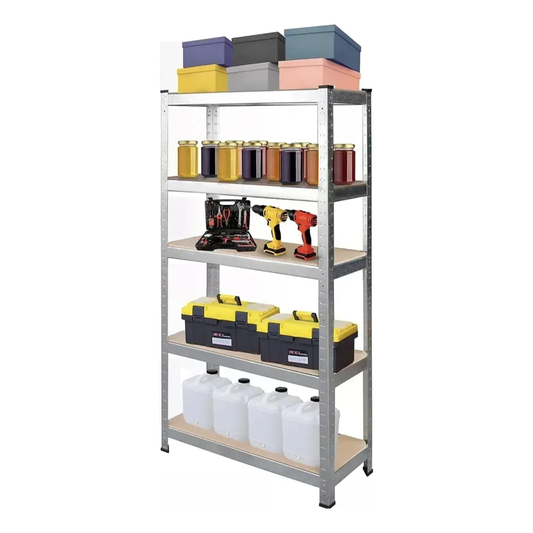 Estantería Metálica 5 Niveles 90x40x180 cm – 175 Kg por Nivel | Multiuso para Bodega, Cocina, Garage o Oficina