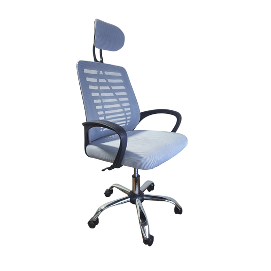 Silla Ejecutiva Escritorio Ergonomic Con Apoyacabeza Basic Gris