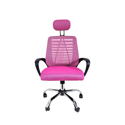 Silla Ejecutiva Escritorio Ergonomic Con Apoyacabeza Basic Rosa