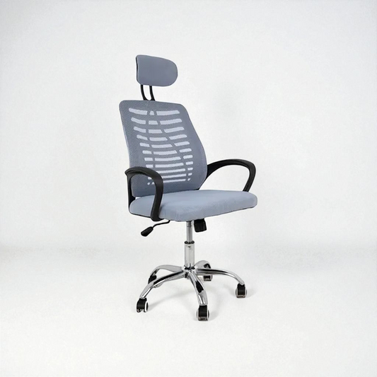 Silla Ejecutiva Escritorio Ergonomic Con Apoyacabeza Basic Gris