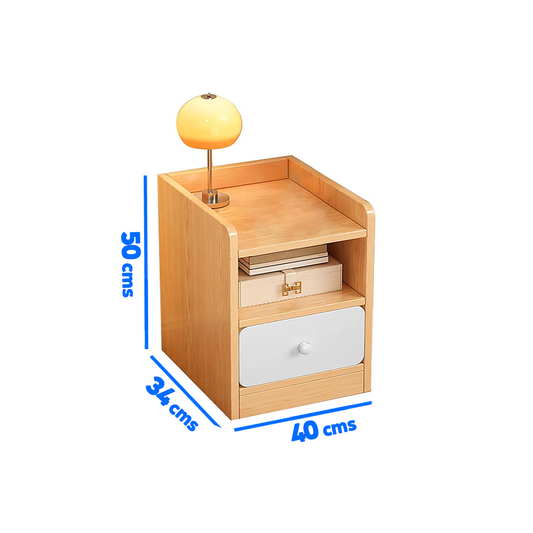 Velador ZT1 Madera Mesita 3 Niveles 1 Cajon Tienda El Garage