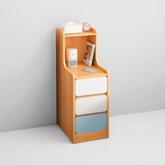 Velador Angosto Natural con 3 Cajones 87 cm – Tienda El Garage