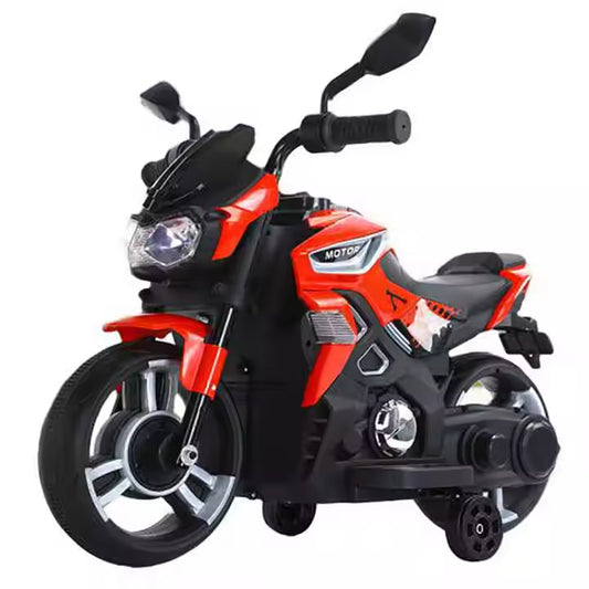 🏍️ Moto Eléctrica pequeña para Niños ROJA  – 6V 1 Motor + Música y MP3