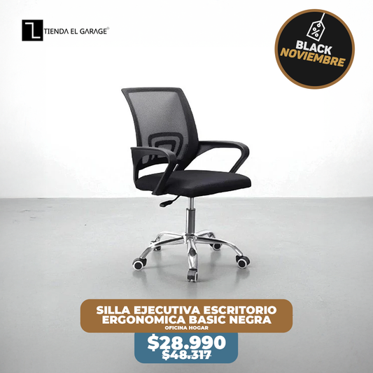 SILLA EJECUTIVA ESCRITORIO ERGONOMICA BASIC NEGRA