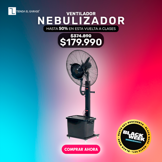 Ventilador Nebulizador Agua Industrial 26” Alta Potencia Exterior