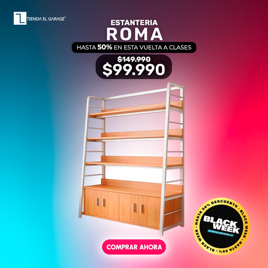 REPISA ESTANTERIA MADERA MODELO ROMA 4 NIVELES 180*140*35 2 PUERTAS XP-2