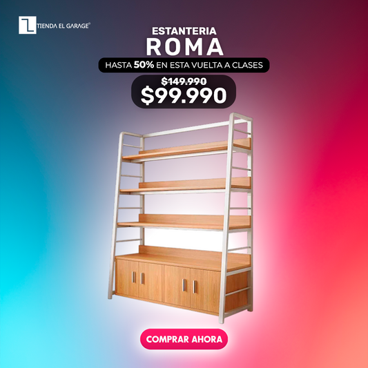 REPISA ESTANTERIA MADERA MODELO ROMA 4 NIVELES 180*140*35 2 PUERTAS XP-2