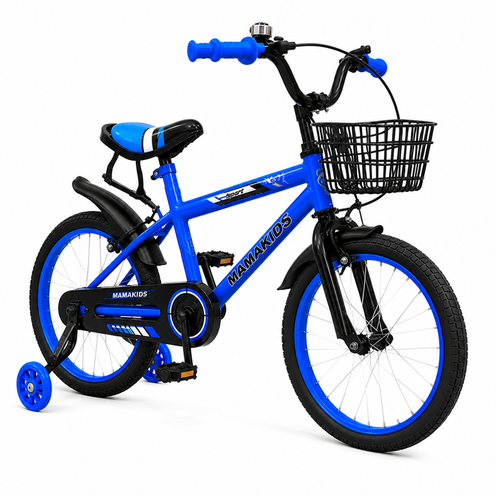 Bicicleta Niño Aro 16 con Rueditas y Canasto Azul