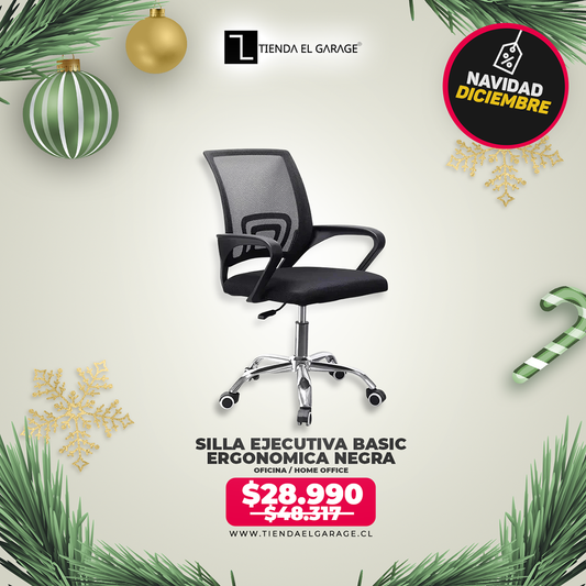 SILLA EJECUTIVA ESCRITORIO ERGONOMICA BASIC NEGRA