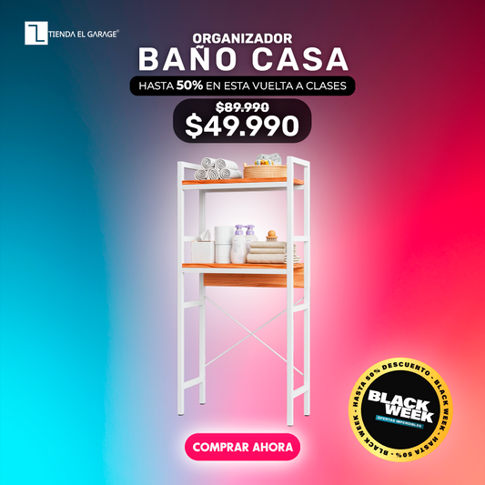 REPISA ORGANIZADOR MADERA Y METAL BAÑO 2 NIVELES 135x50x26 XP-3