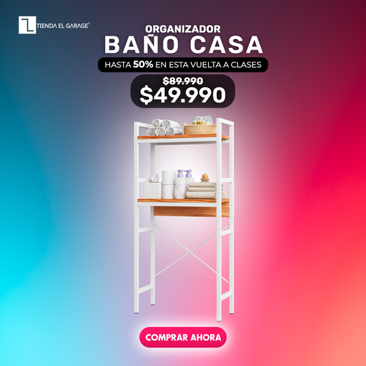 REPISA ORGANIZADOR MADERA Y METAL BAÑO 2 NIVELES 135x50x26 XP-3