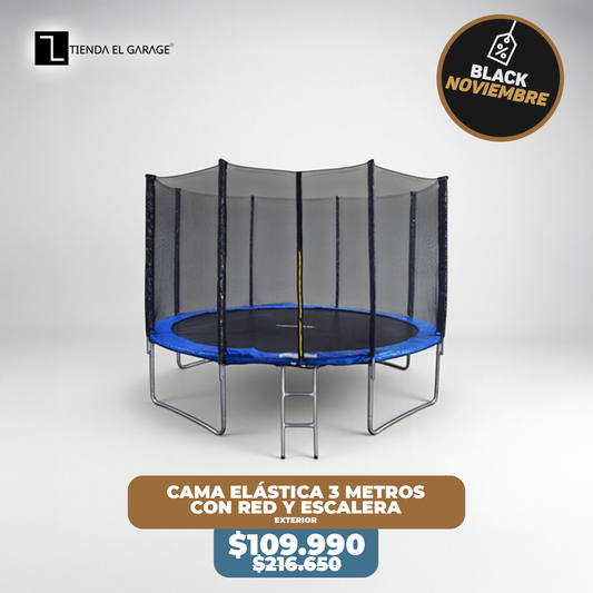 Cama Elástica Saltarina 3 Metros con Red y Escalera | Mamakids Trampolín Exterior