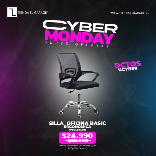SILLA EJECUTIVA ESCRITORIO ERGONOMICA BASIC NEGRA