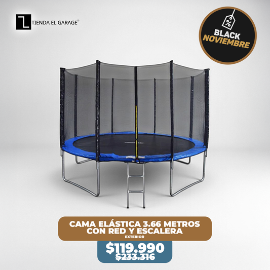 Cama Elástica Saltarina 3.66 Metros con Red y Escalera | Mamakids Trampolín Exterior