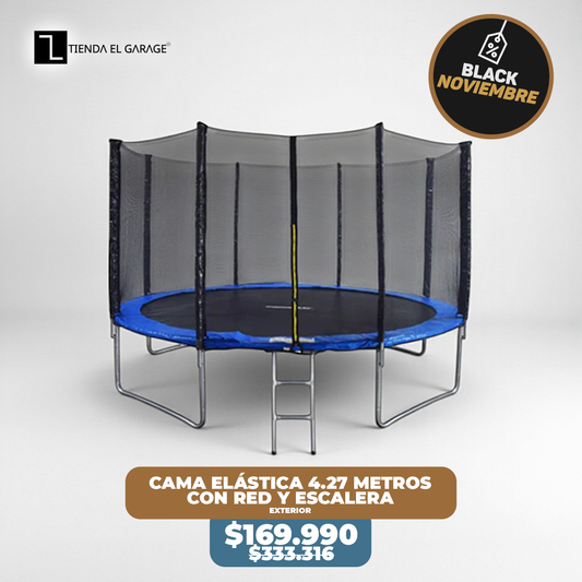Cama Elástica Saltarina 4.27 Metros con Red y Escalera | Mamakids Trampolín Exterior