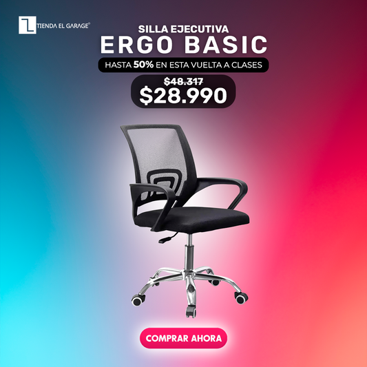 SILLA EJECUTIVA ESCRITORIO ERGONOMICA BASIC NEGRA