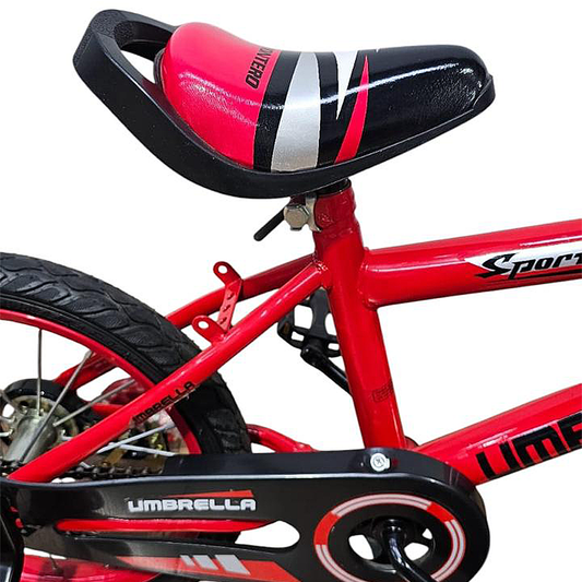 Bicicleta Niño Aro 18 Rojo con Rueditas de Apoyo y Canasto