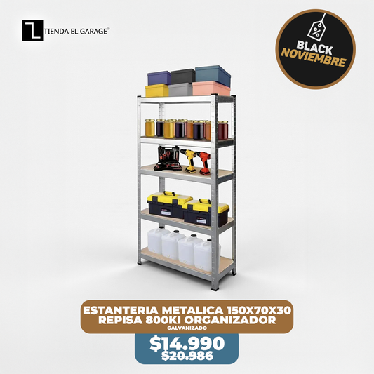 Estantería Metálica 5 Niveles 70x30x150 cm – 175 Kg por Nivel | Multiuso para Bodega, Cocina, Garage o Oficina (Copia) (Copia)
